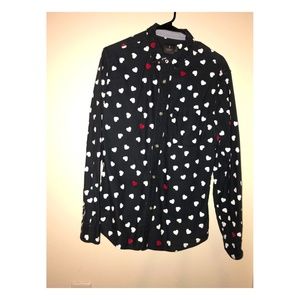 Heart Motif Button Up Shirt